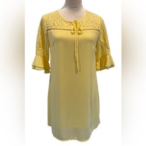 Esley Yellow Bell Sleeve Dress